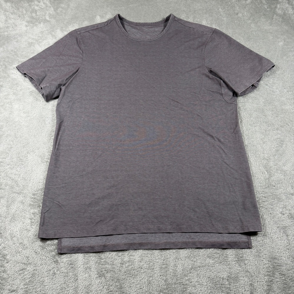 Lululemon Split Hem Crewneck T-Shirt Mens Large Gray Short Sleeve Post Workout